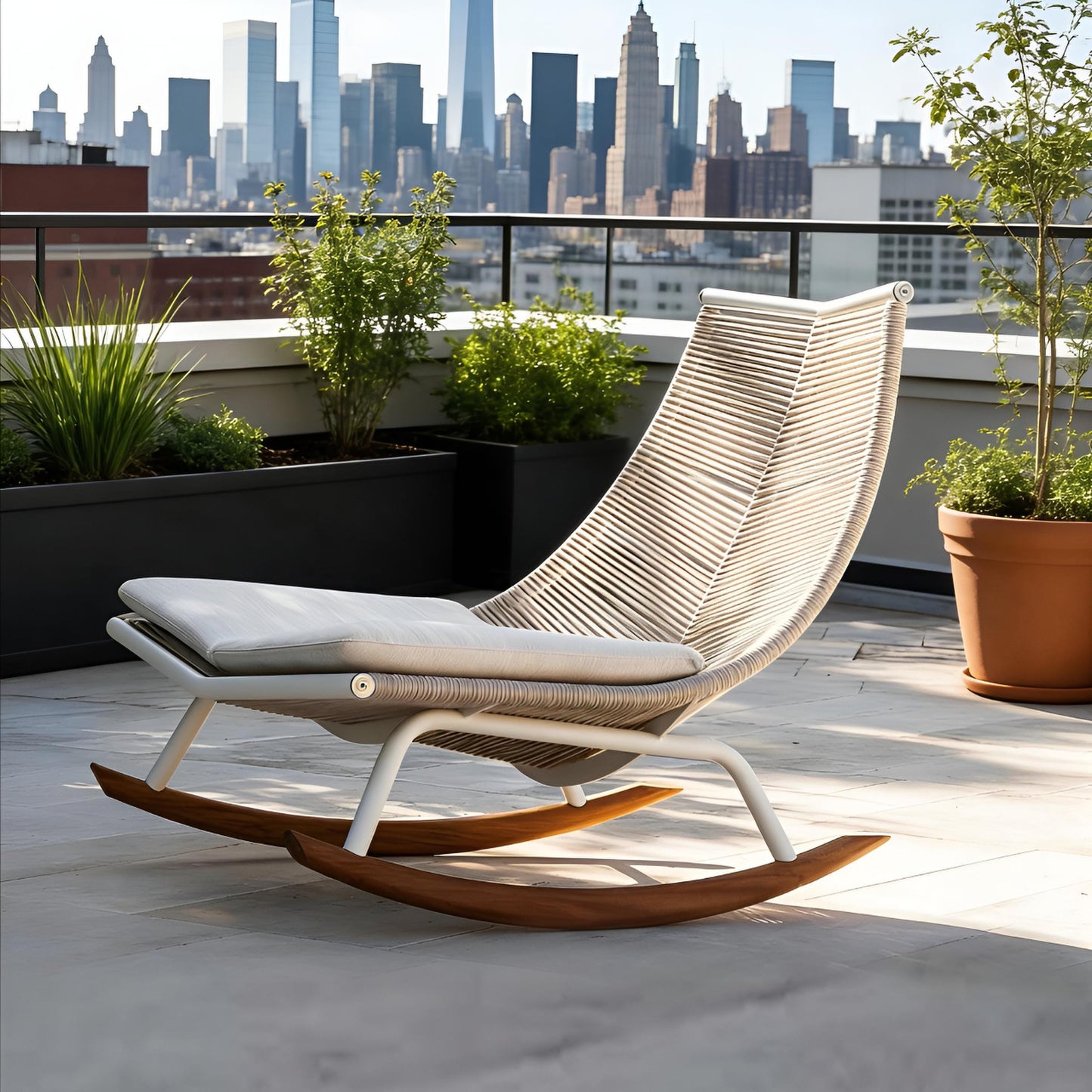 Slow Life Nordic Rope Rocking Lounge Chair