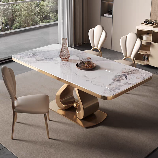 LuxeWave Marble Dining Table