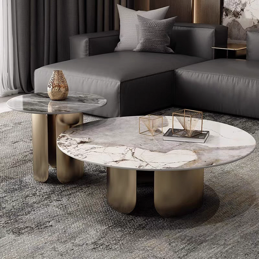 LuxeVine Marble Coffee Table Set