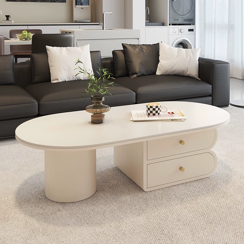LunaStone™ Modern Marble Coffee Table with Storage