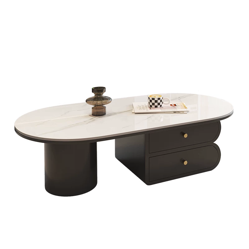 LunaStone™ Modern Marble Coffee Table with Storage
