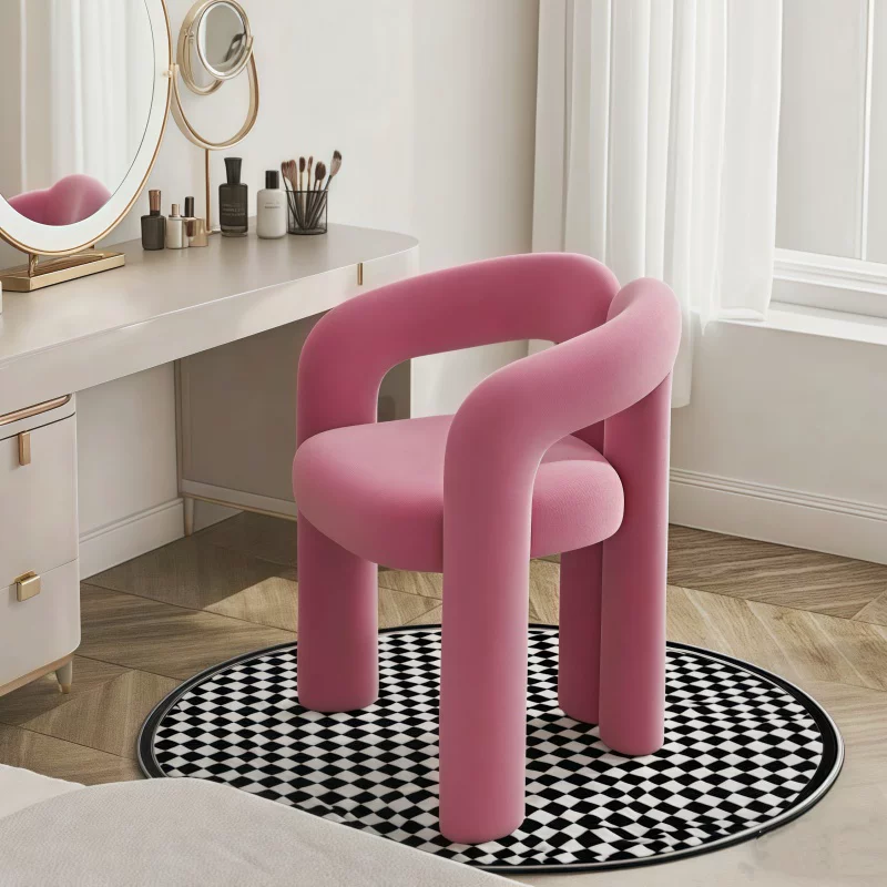 Luna Embrace™ Cream Velvet Cosmetic Chair