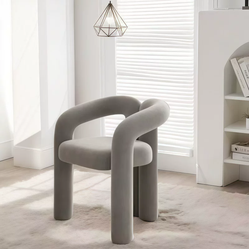 Luna Embrace™ Cream Velvet Cosmetic Chair