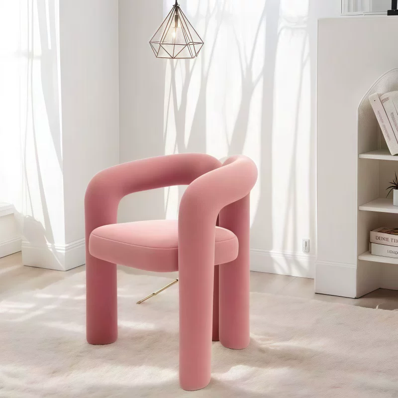 Luna Embrace™ Cream Velvet Cosmetic Chair