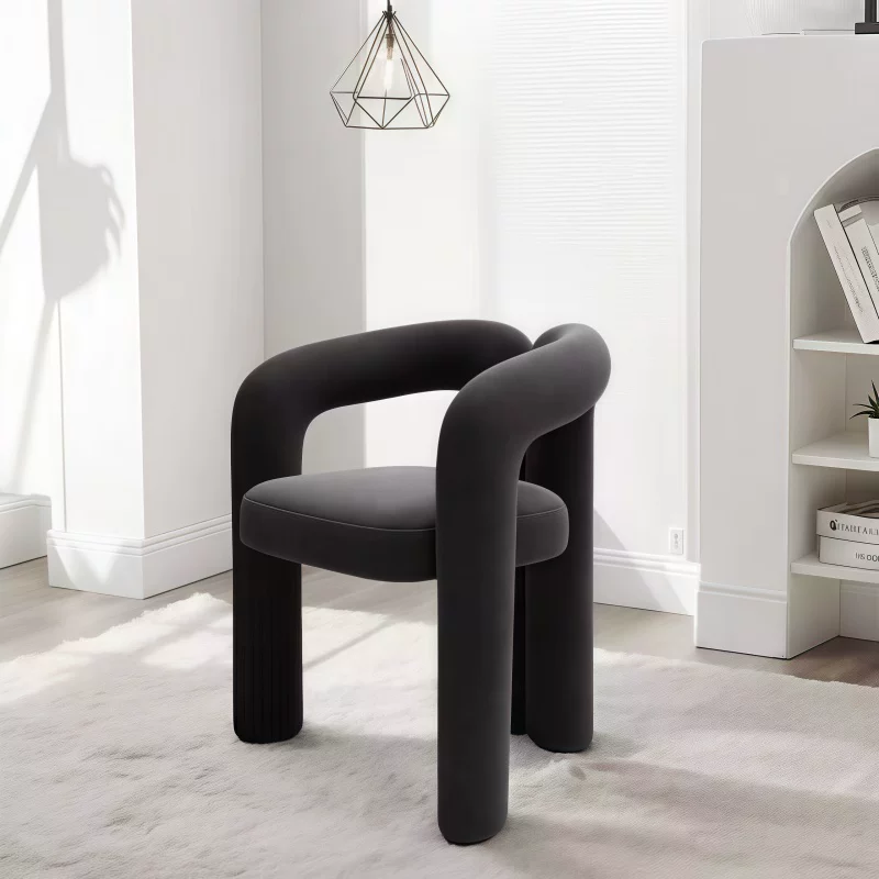 Luna Embrace™ Cream Velvet Cosmetic Chair