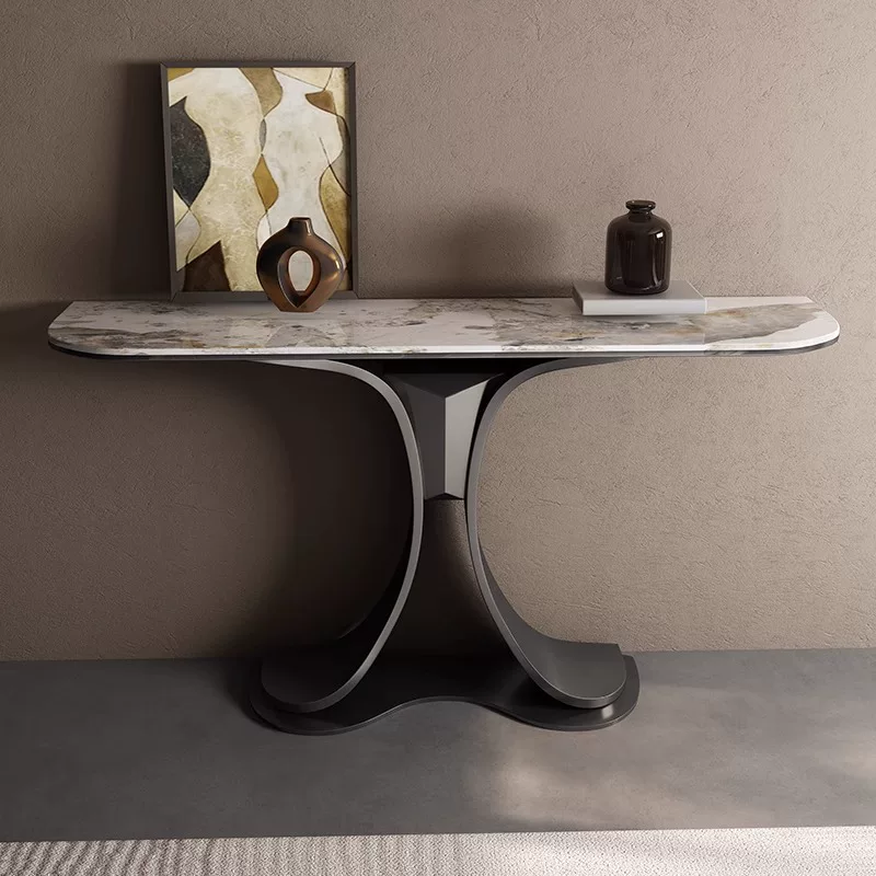 Aurora Curve Marble Console Table