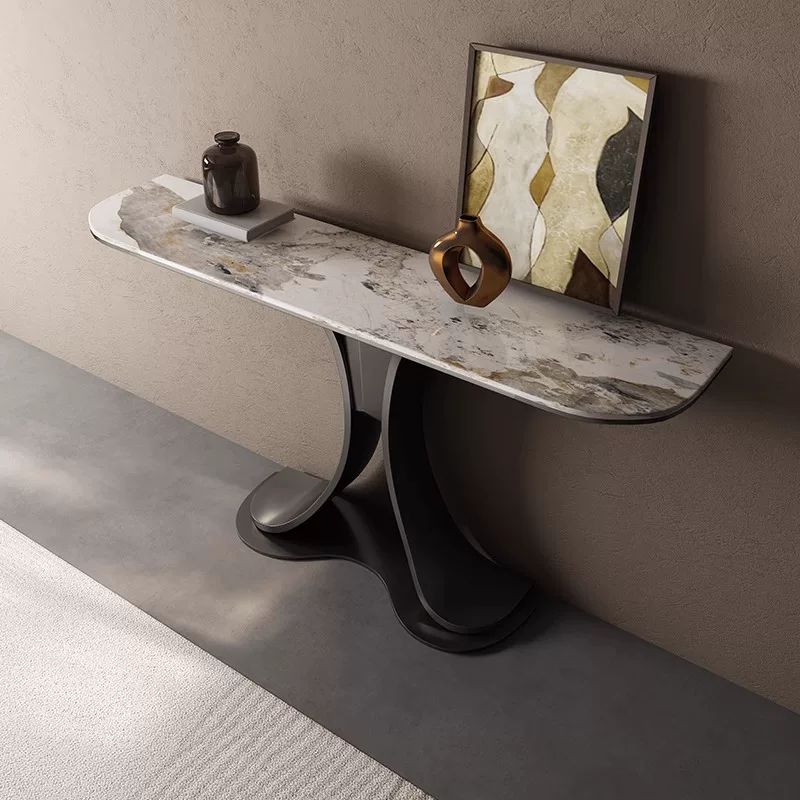 Aurora Curve Marble Console Table