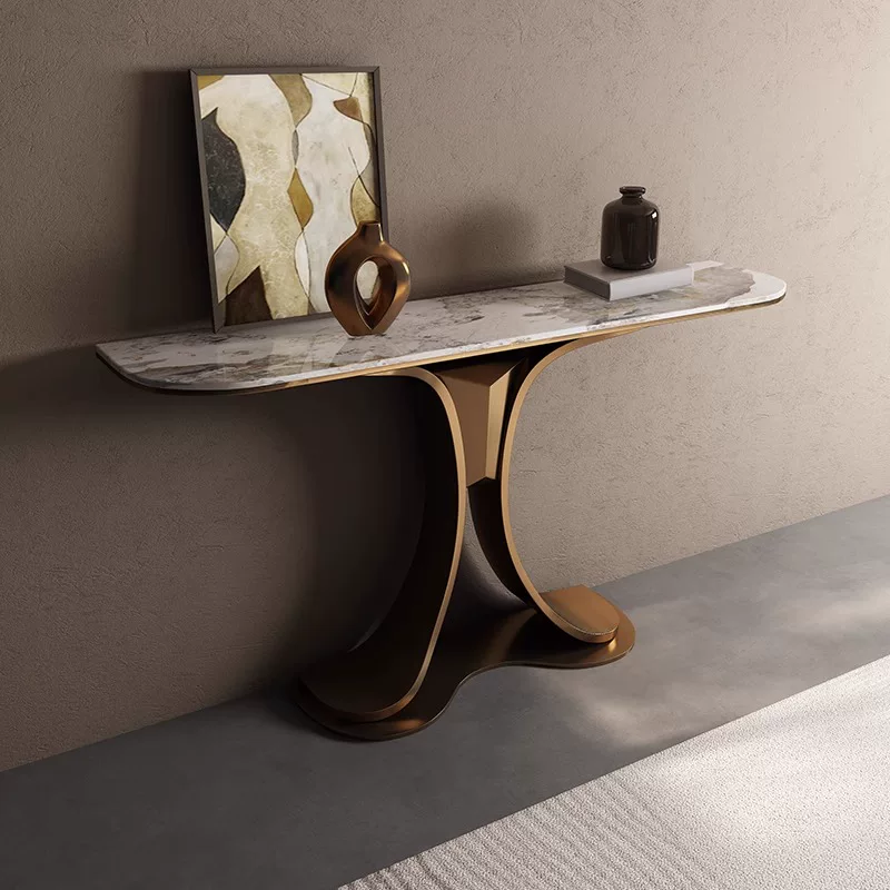 Aurora Curve Marble Console Table