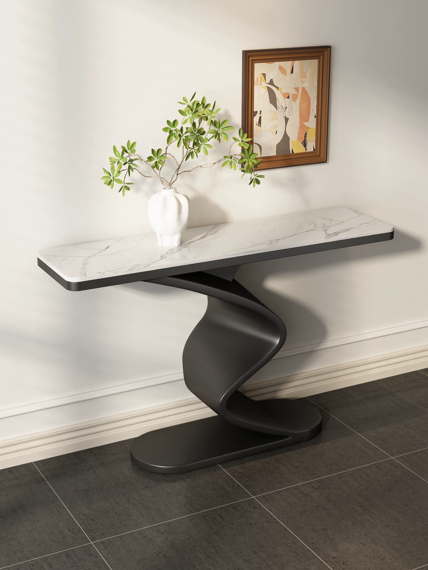 AuraCurve™ Sintered Stone Console Table