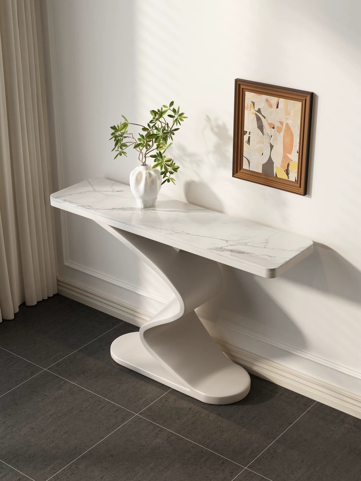 AuraCurve™ Sintered Stone Console Table