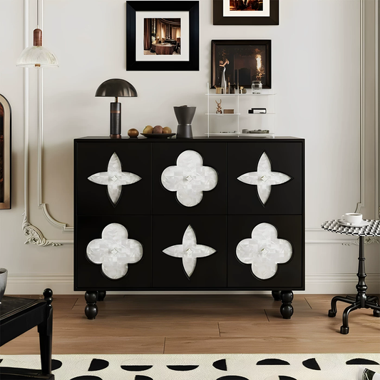 Lumière Fleur French-Style Storage Sideboard Cabinet