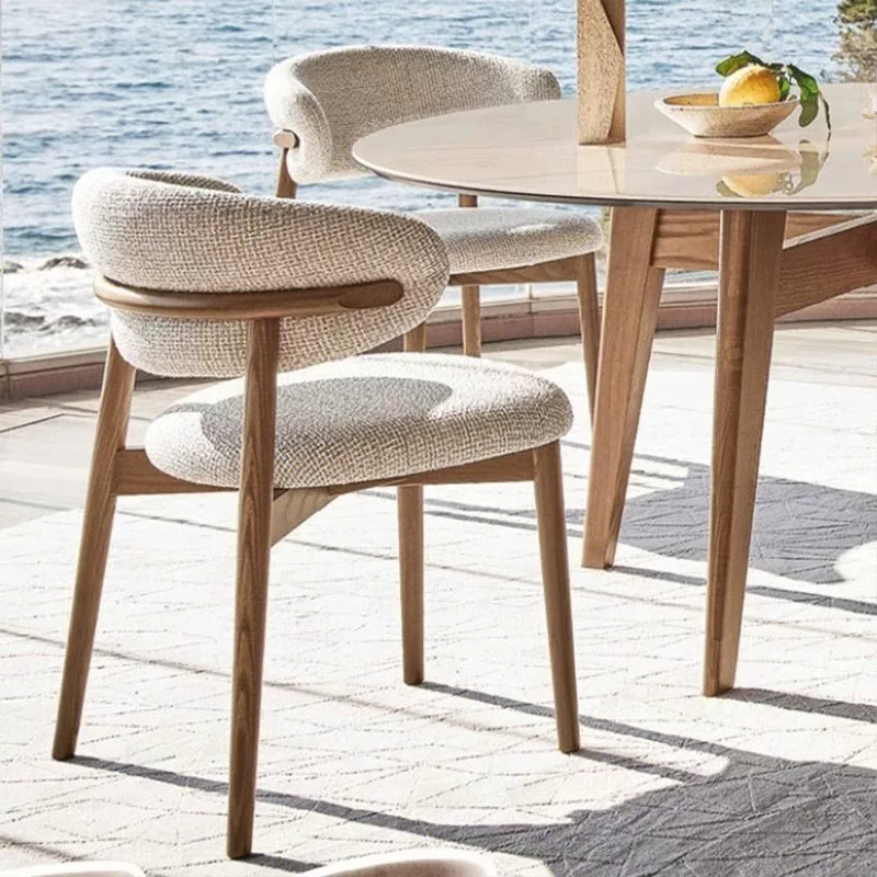 Lunara Luxe Solid Wood Fabric Dining Chair