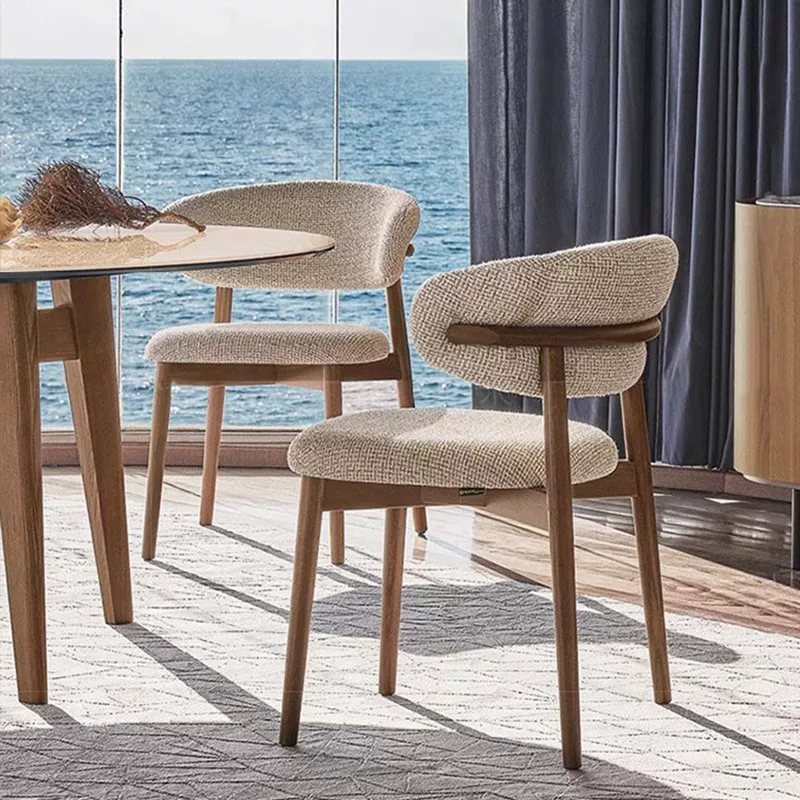 Lunara Luxe Solid Wood Fabric Dining Chair