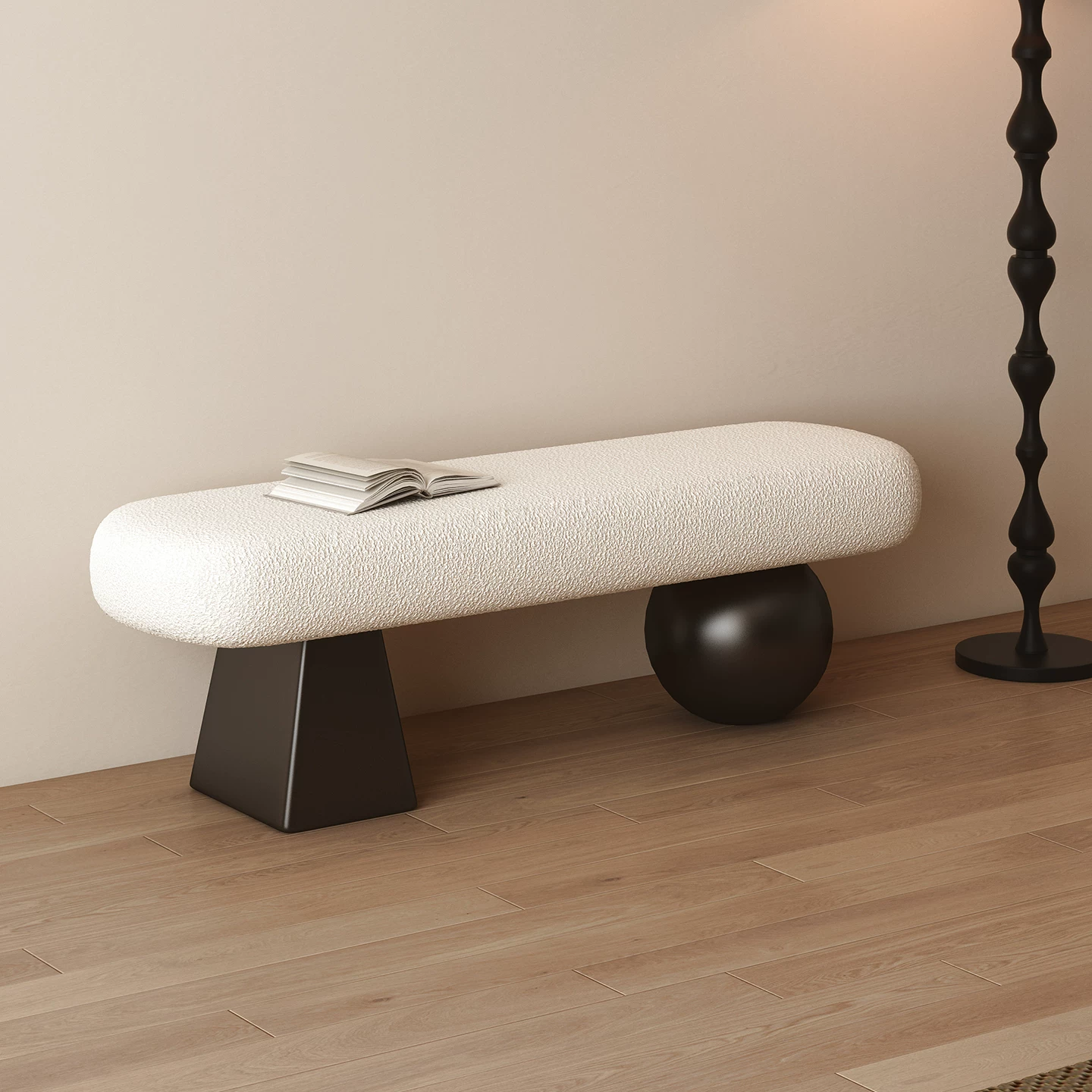 Luna Comfort Bouclé Shoe Bench