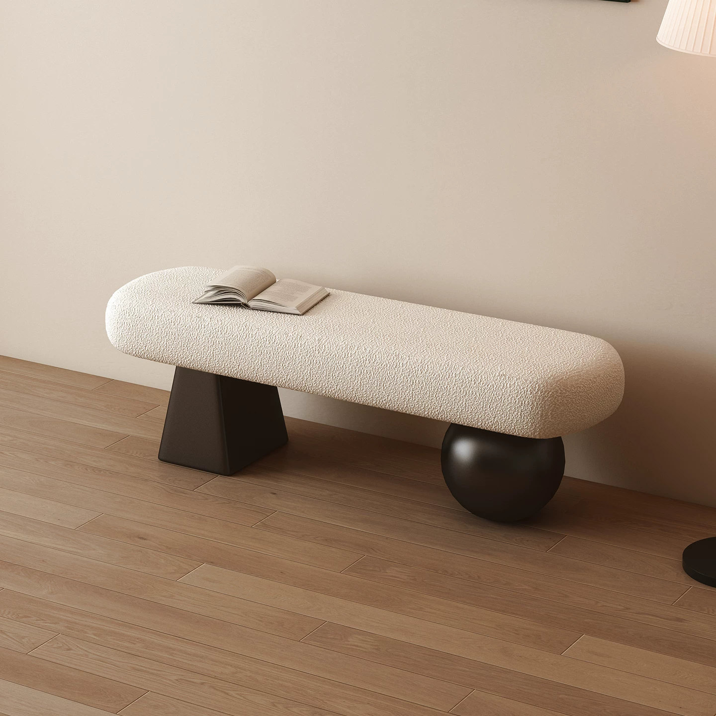 Luna Comfort Bouclé Shoe Bench