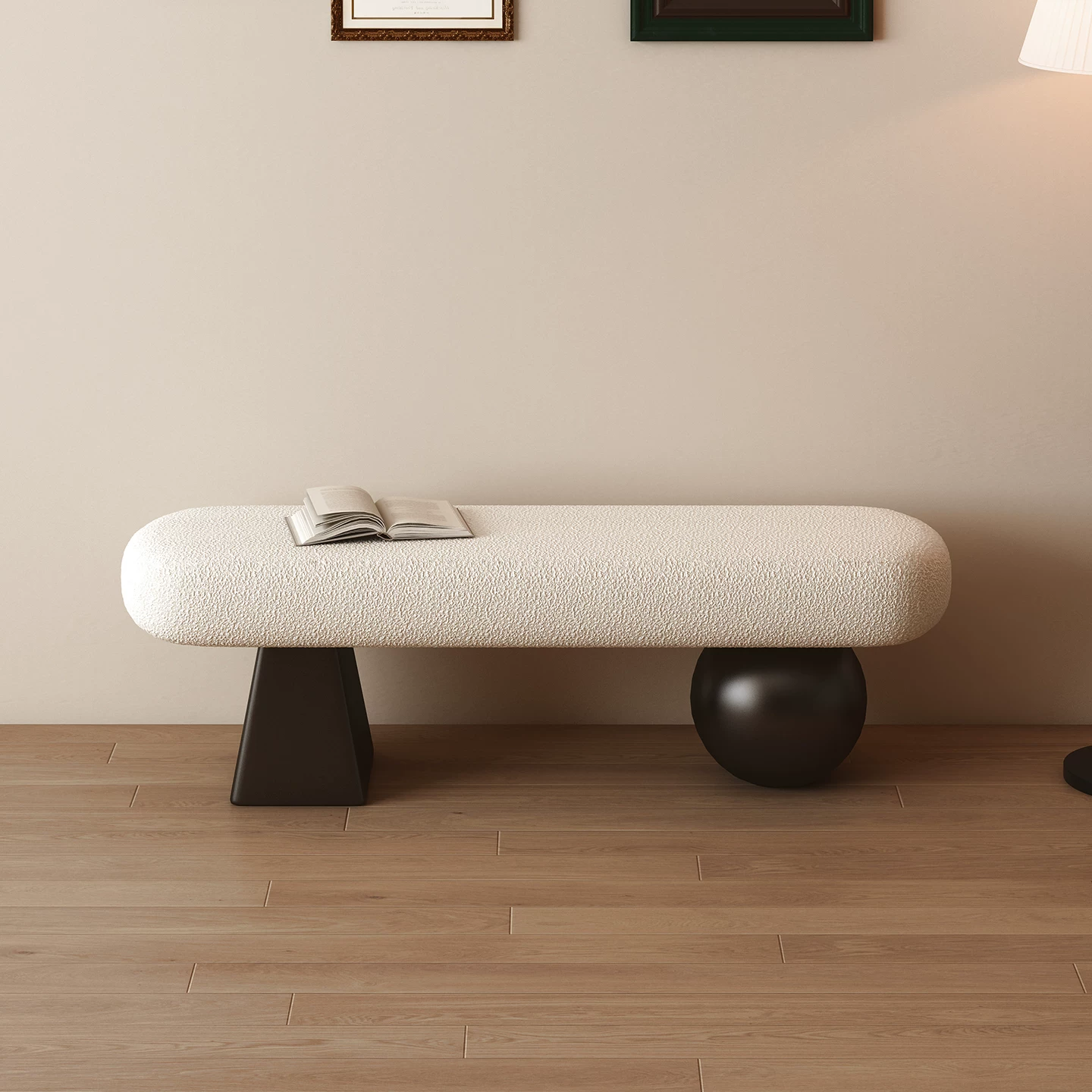 Luna Comfort Bouclé Shoe Bench