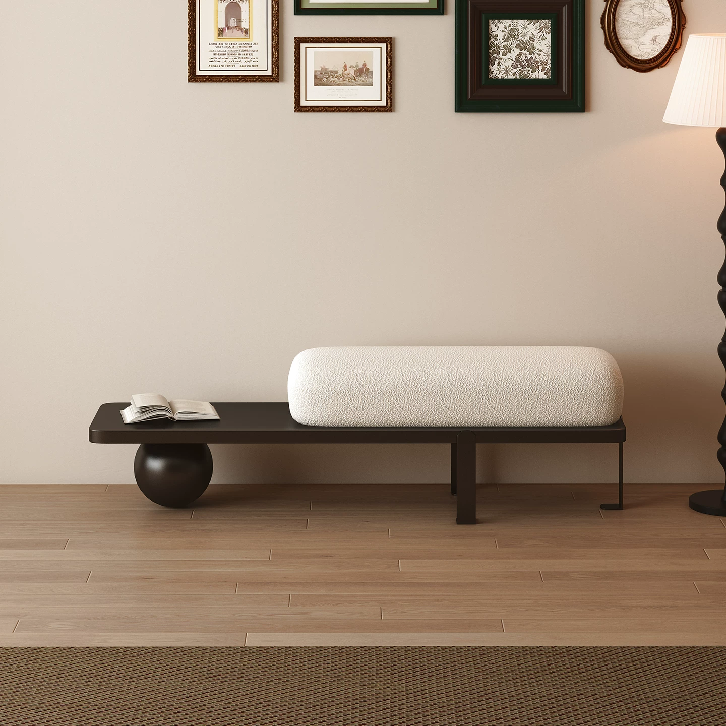Luna Comfort Bouclé Shoe Bench
